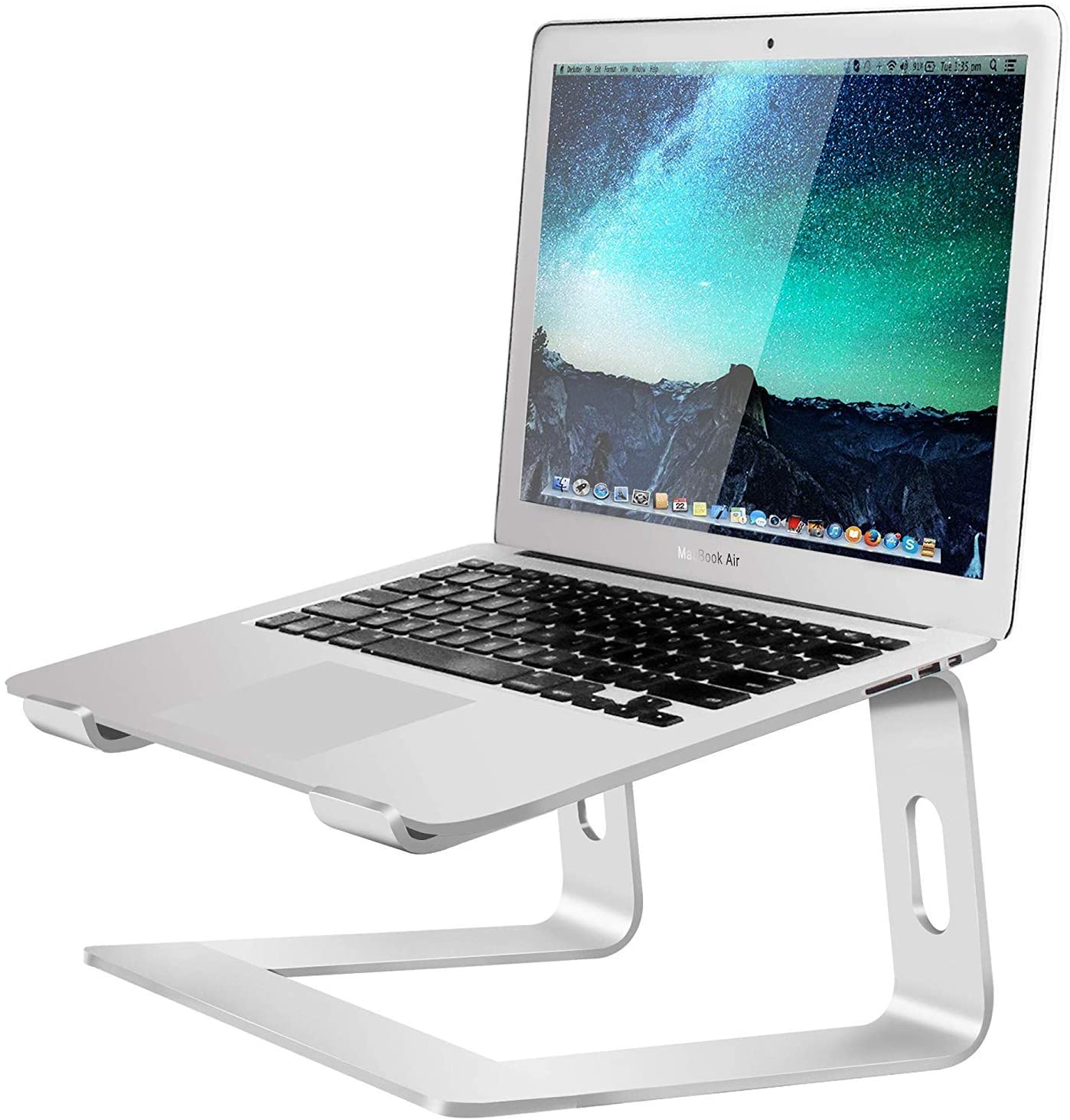 HF-LSH: Aluminum Laptop Stand for Desk Compatible with Mac MacBook Pro Air Apple Notebook, Portable Holder